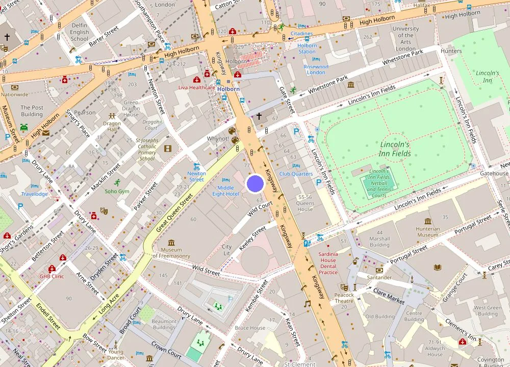 Map: The Z Hotel Holborn
